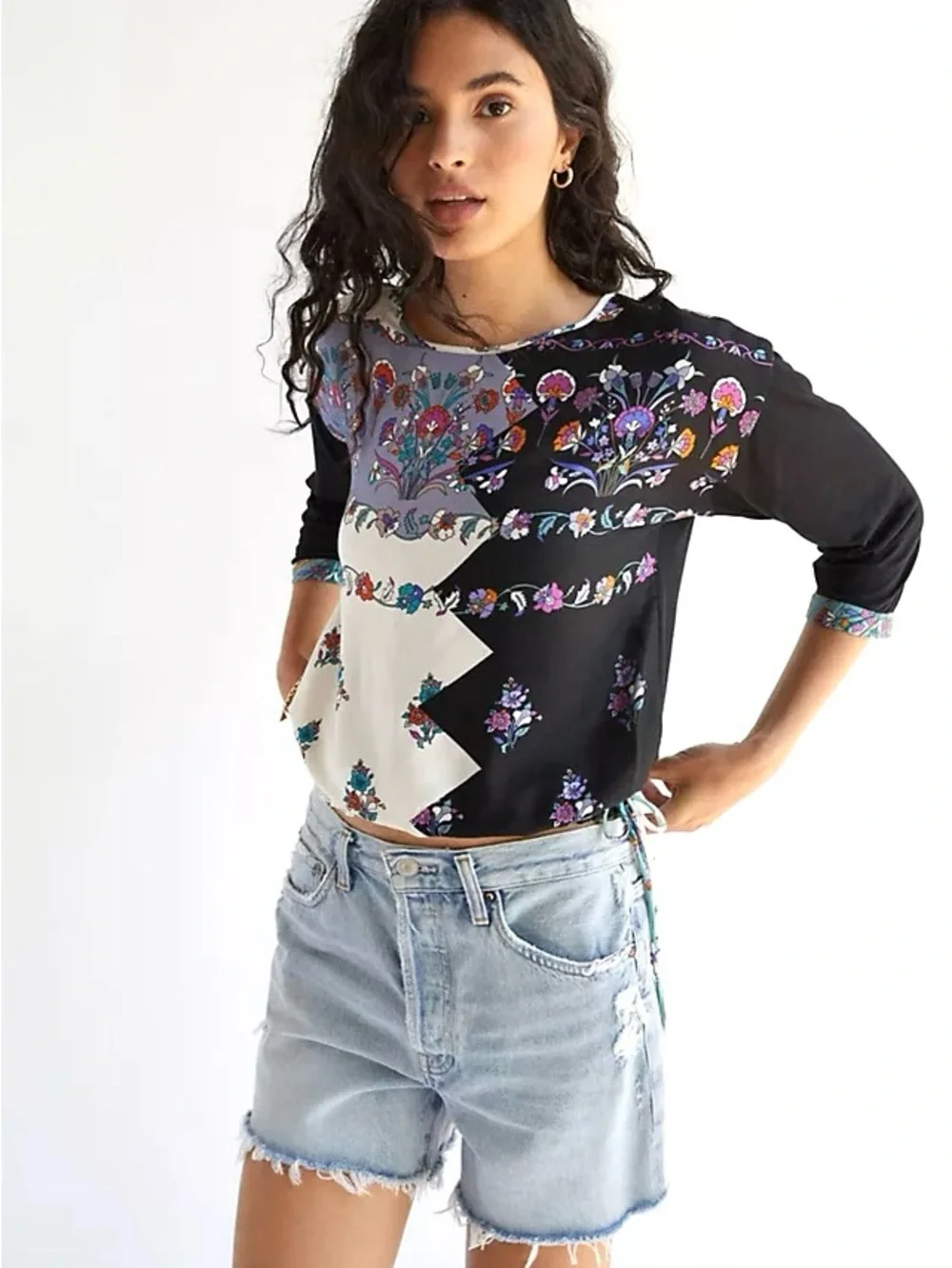 Anthropologie floral satin